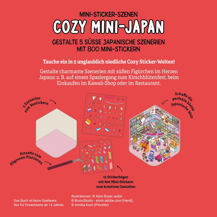 Produktbild: Mini-Sticker-Szenen - Cozy Mini-Japan I 3D-Sticker