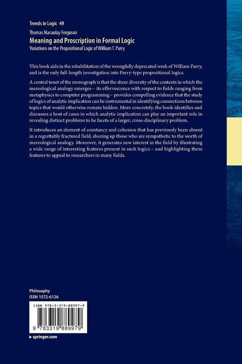Produktbild: Meaning and Proscription in Formal Logic