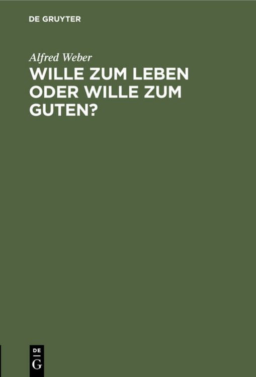 Produktbild: Wille zum Leben oder Wille zum Guten?