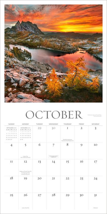 Produktbild: Washington Evergreen Wall Calendar 2026