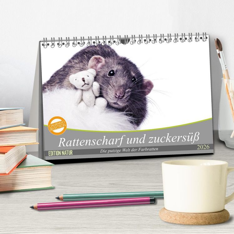 Produktbild: Rattenscharf und zuckers&uuml;&szlig; (Tischkalender 2026 DIN A5 quer), CALVENDO Monatskalender