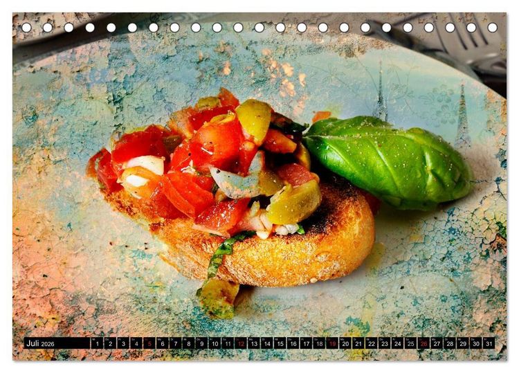 Produktbild: Italian Food - Vintage Design (Tischkalender 2026 DIN A5 quer), CALVENDO Monatskalender