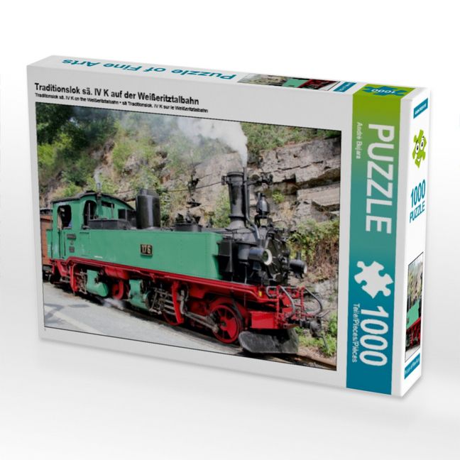 Produktbild: CALVENDO Puzzle Traditionslok s&auml;. IV K auf der Wei&szlig;eritztalbahn | 1000 Teile Lege-Gr&ouml;&szlig;e 64x48cm Foto-Puzzle f&uuml;r gl&uuml;ckliche Stunden