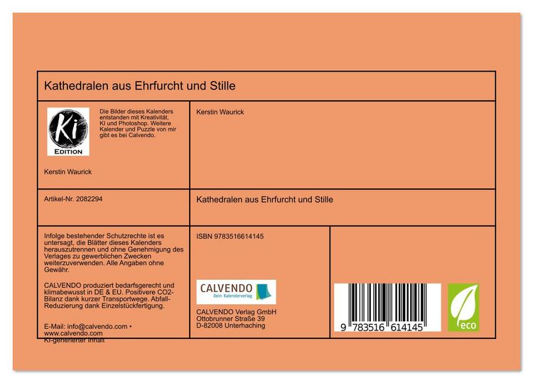 Produktbild: Kathedralen aus Ehrfurcht und Stille (Tischkalender 2026 DIN A5 quer), CALVENDO Monatskalender