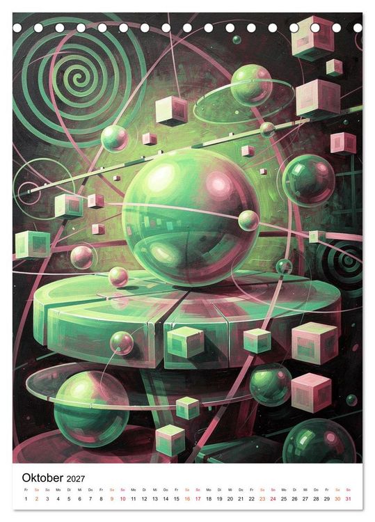 Produktbild: Abstracts - Fragmente der Zeit - Auf der Suche nach Menschlichkeit im Datenstrom (Tischkalender 2027 DIN A5 hoch), CALVENDO Monatskalender