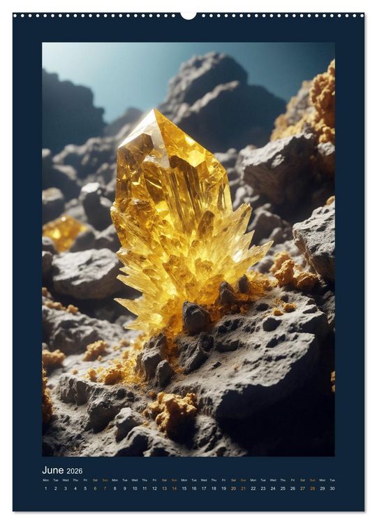 Produktbild: Fantastic Minerals - Mysterious Treasures (Wall Calendar 2026 DIN A2 portrait), CALVENDO 12 Month Wall Calendar