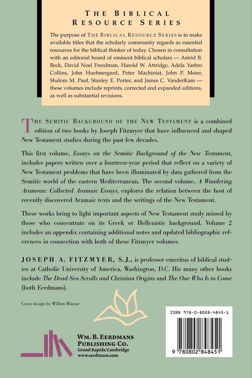 Produktbild: The Semitic Background of the New Testament, Volume 1