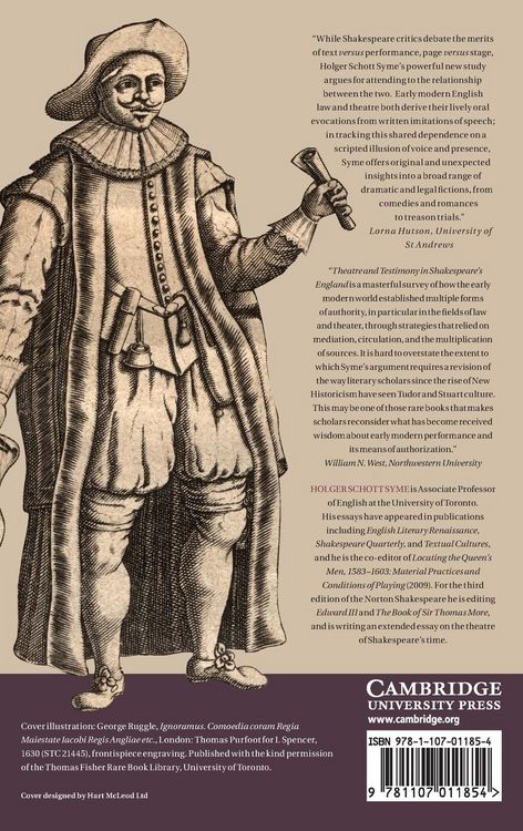 Produktbild: Theatre and Testimony in Shakespeare's England