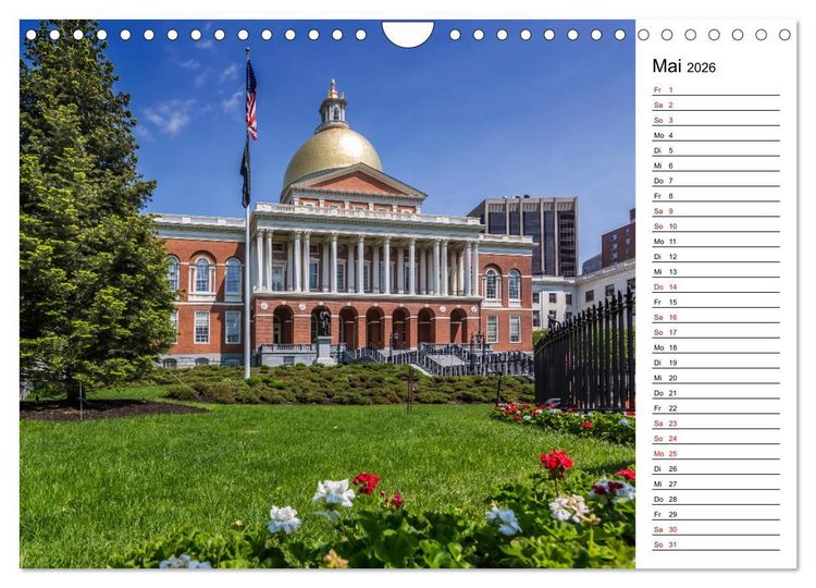 Produktbild: Stadtansichten aus Boston (Wandkalender 2026 DIN A4 quer), CALVENDO Monatskalender