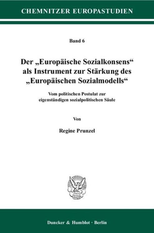 Produktbild: Der "Europ&auml;ische Sozialkonsens" als Instrument zur St&auml;rkung des "Europ&auml;ischen Sozialmodells".