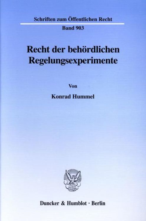 Bild vom Artikel Recht der behördlichen Regelungsexperimente. vom Autor Konrad Hummel