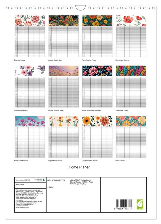 Produktbild: Home Planer (Wall Calendar 2026 DIN A3 portrait), CALVENDO 12 Month Wall Calendar