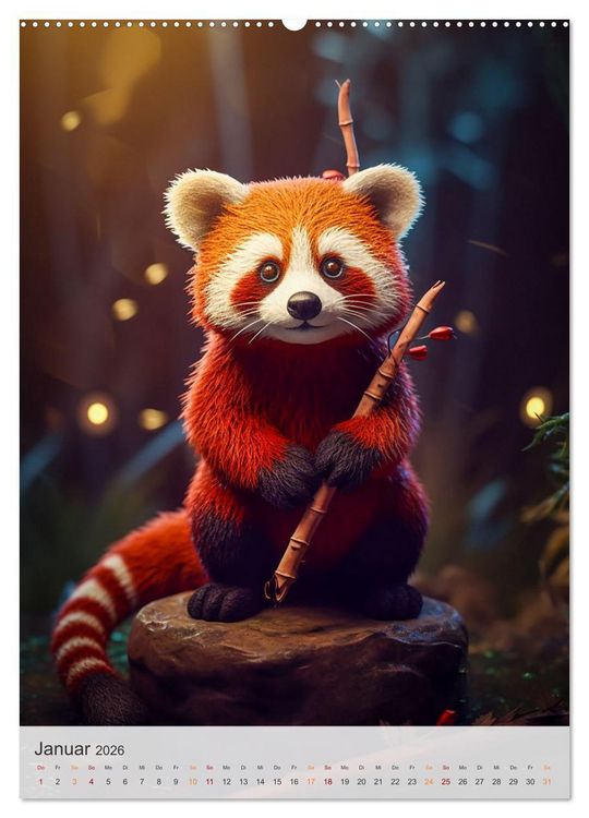 Produktbild: Lustige rote Panda (Wandkalender 2026 DIN A2 hoch), CALVENDO Monatskalender