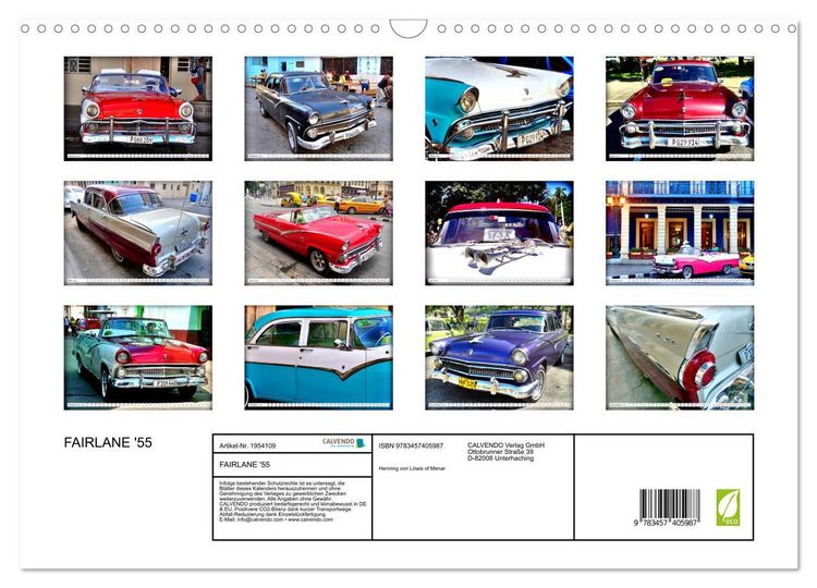 Produktbild: FAIRLANE '55 (Wandkalender 2026 DIN A3 quer), CALVENDO Monatskalender