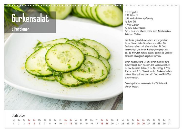 Produktbild: Fleischlos gl&uuml;cklich - 12 Foodfotos mit leckeren Rezepten (hochwertiger Premium Wandkalender 2026 DIN A2 quer), Kunstdruck in Hochglanz