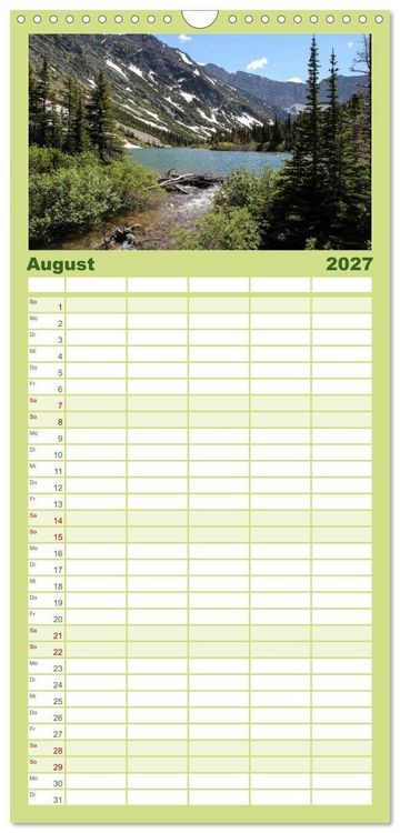 Produktbild: Familienplaner 2027 - Kanada mit 5 Spalten (Wandkalender, 21 x 45 cm) CALVENDO