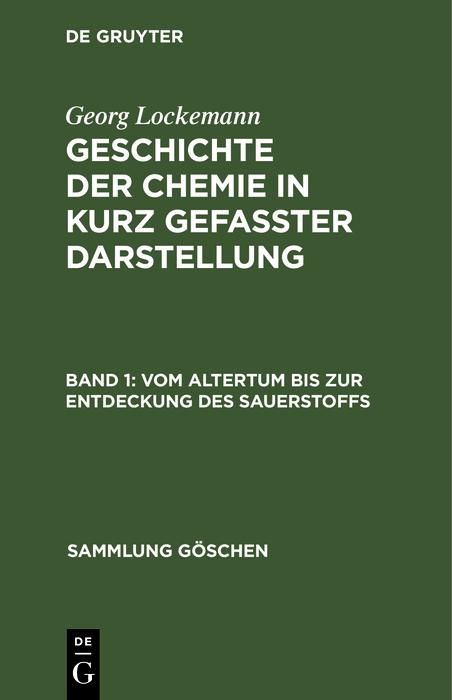 Produktbild: Vom Altertum bis zur Entdeckung des Sauerstoffs