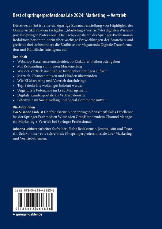 Produktbild: Best of springerprofessional.de 2024: Marketing + Vertrieb