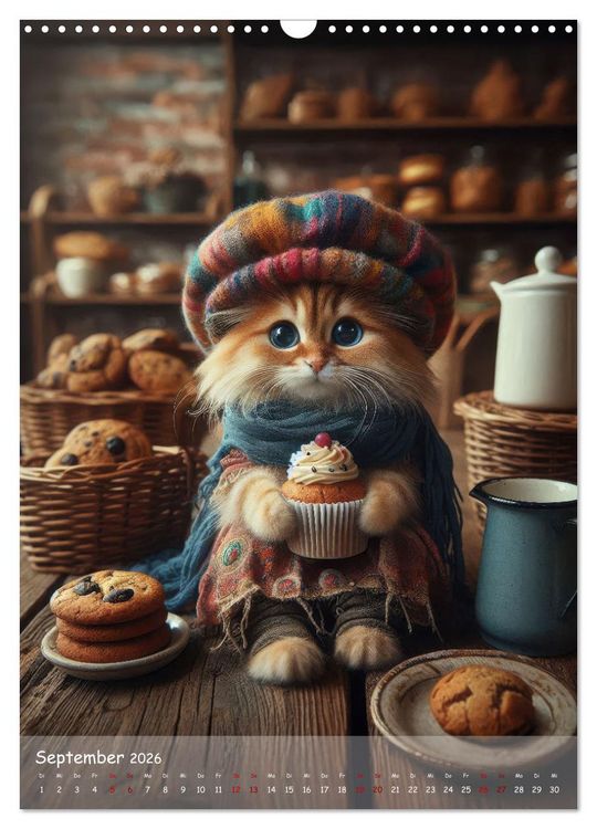 Produktbild: Katzen im Boho-Look - Ein Jahr voller Vielfalt und Charme mit niedlichen Samtpfoten (Wandkalender 2026 DIN A3 hoch), CALVENDO Monatskalender