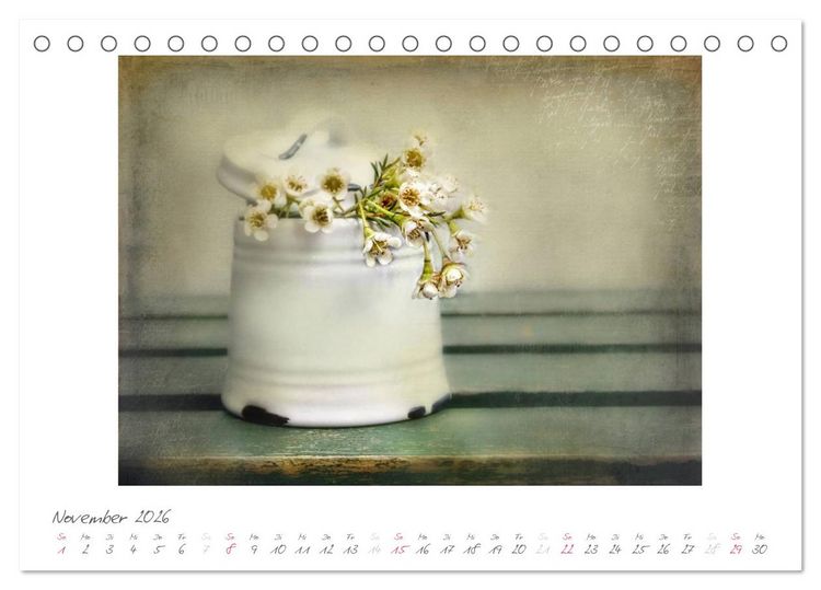 Produktbild: Vintage Flowers (Tischkalender 2026 DIN A5 quer), CALVENDO Monatskalender
