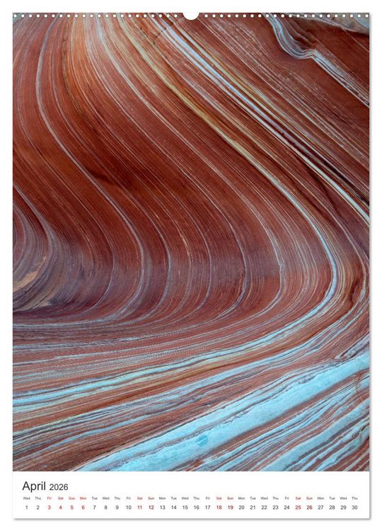 Produktbild: Paria Canyon The Wave (High Quality Premium Wall Calendar 2026 DIN A2 portrait),CALVENDO 12 Month Wall Calendar