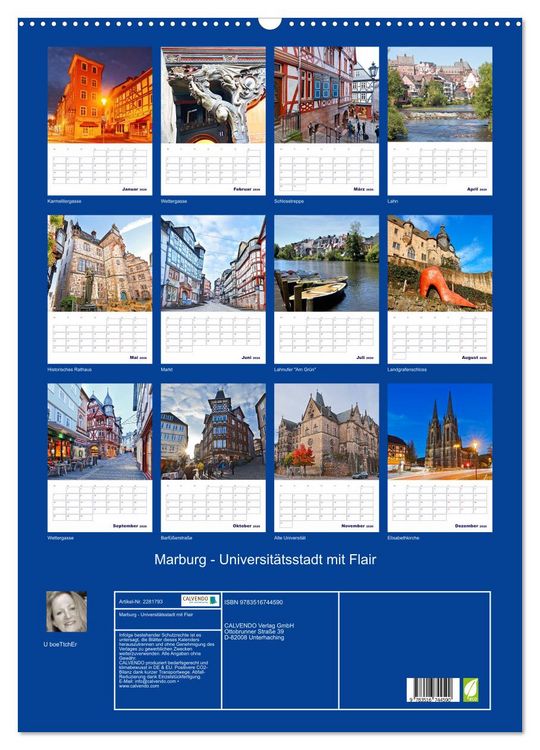 Produktbild: Marburg - Universit&auml;tsstadt mit Flair (Wandkalender 2026 DIN A2 hoch), CALVENDO Monatskalender