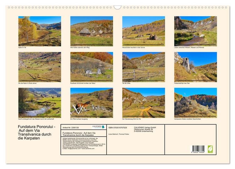 Produktbild: Fundatura Ponorului - Auf dem Via Transilvanica durch die Karpaten (Wandkalender 2027 DIN A2 quer), CALVENDO Monatskalender
