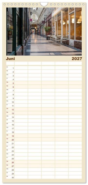 Produktbild: Familienplaner 2027 - Verborgene Passagen von Paris mit 5 Spalten (Wandkalender, 21 x 45 cm) CALVENDO