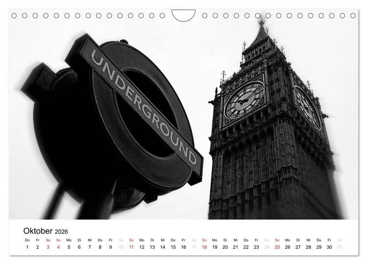 Produktbild: London (Wandkalender 2026 DIN A4 quer), CALVENDO Monatskalender