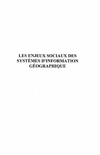 Produktbild: Les Enjeux Sociaux des Systemes D'information Geographique