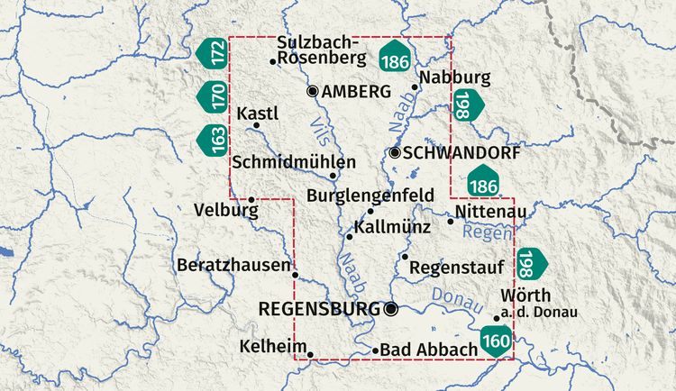 Produktbild: KOMPASS Wanderkarte 176 Regensburg, Amberg, Schwandorf 1:50.000