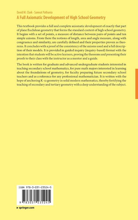 Produktbild: A Full Axiomatic Development of High School Geometry