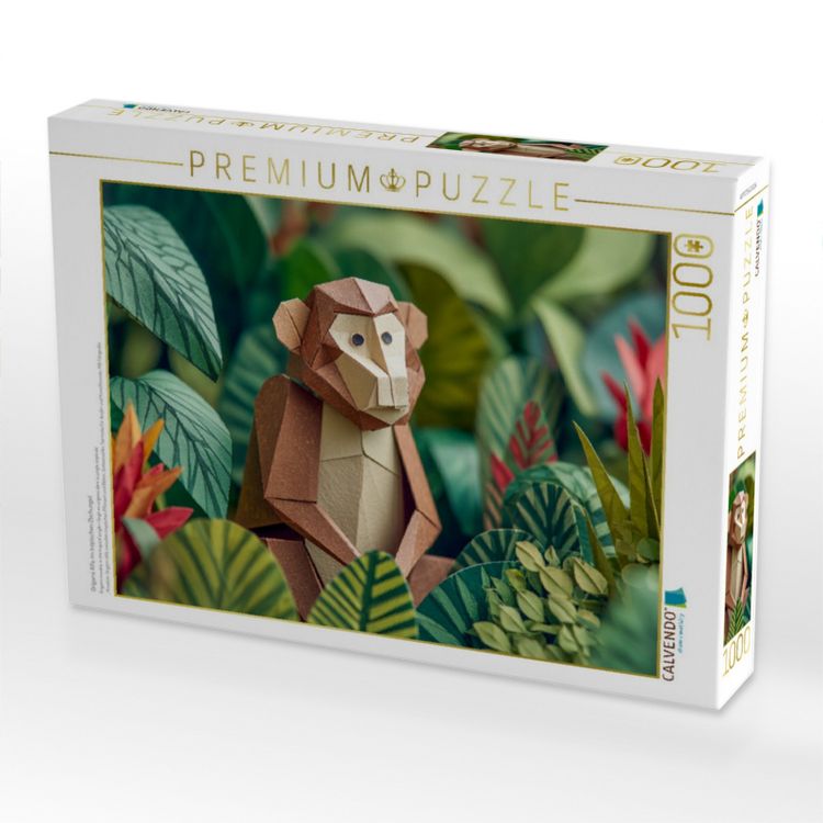 Produktbild: CALVENDO Puzzle Origami Affe im tropischen Dschungel | 1000 Teile Lege-Gr&ouml;&szlig;e 64x48cm Foto-Puzzle f&uuml;r gl&uuml;ckliche Stunden
