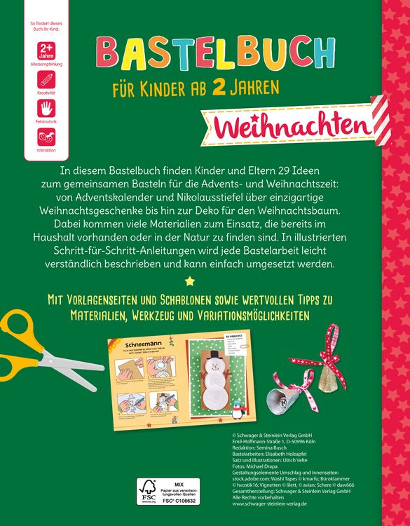 Produktbild: Bastelbuch f&uuml;r Kinder ab 2 Jahren Weihnachten