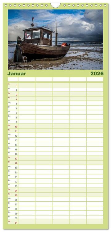 Produktbild: Familienplaner 2026 - Bezauberndes Usedom mit 5 Spalten (Wandkalender, 21 x 45 cm) CALVENDO