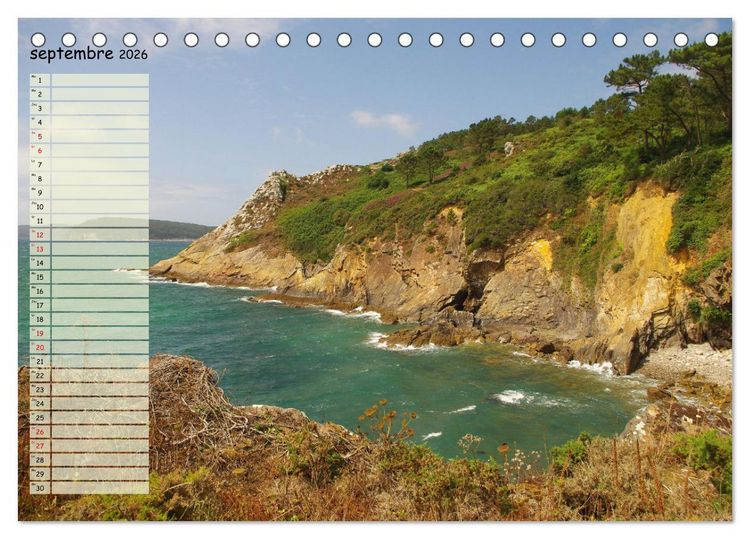 Produktbild: FINISTERE La pointe du bout du monde (Calendrier de bureau 2026 DIN A5 vertical), CALVENDO calendrier mensuel