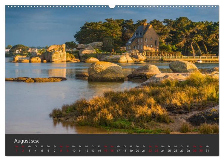 Produktbild: C&ocirc;te de Granit Rose - Ein K&uuml;stenbereich in der Bretagne (hochwertiger Premium Wandkalender 2026 DIN A2 quer), Kunstdruck in Hochglanz