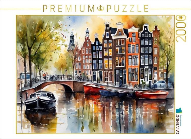 Produktbild: CALVENDO Puzzle Gracht in Amsterdam | 2000 Teile Lege-Gr&ouml;&szlig;e 90x67cm Foto-Puzzle f&uuml;r gl&uuml;ckliche Stunden