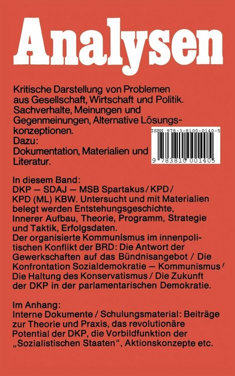 Produktbild: Organisierter Kommunismus in der Bundesrepublik Deutschland
