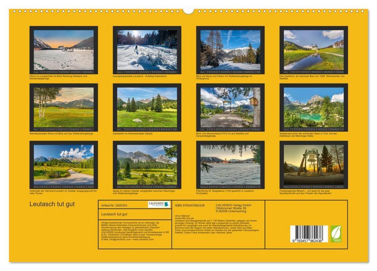 Produktbild: Leutasch tut gut (Wandkalender 2026 DIN A2 quer), CALVENDO Monatskalender