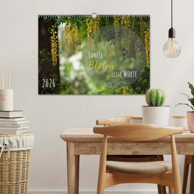 Produktbild: Sanfte Bl&uuml;ten &ndash; leise Worte (Wandkalender 2026 DIN A3 quer), CALVENDO Monatskalender