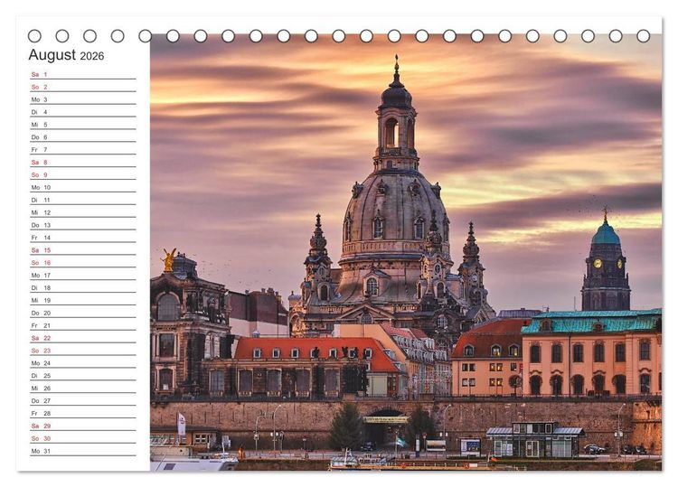 Produktbild: Dresden - Die Frauenkirche (Tischkalender 2026 DIN A5 quer), CALVENDO Monatskalender