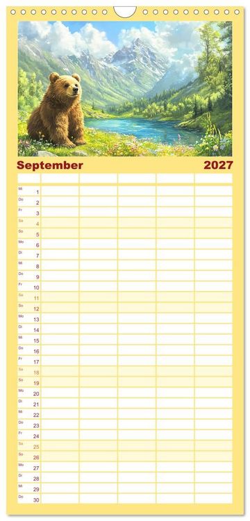 Produktbild: Familienplaner 2027 - Willkommen im Wunderwald. Zauberhafte Abenteuer mit tierischen Freunden mit 5 Spalten (Wandkalender, 21 x 45 cm) CALVENDO