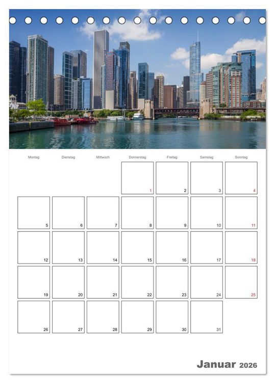 Produktbild: CHICAGO Terminplaner (Tischkalender 2026 DIN A5 hoch), CALVENDO Monatskalender