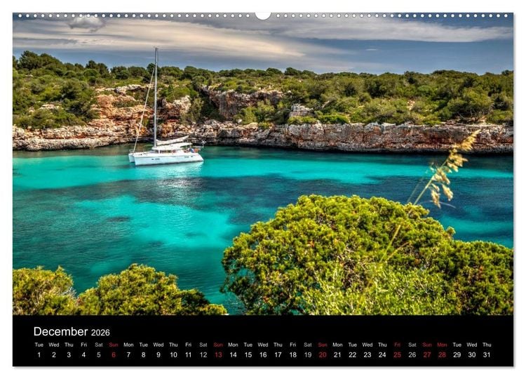 Produktbild: Majorca 2026 Insights (High Quality Premium Wall Calendar 2026 DIN A2 landscape),CALVENDO 12 Month Wall Calendar