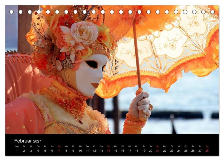 Produktbild: Venedig Maskenball (Tischkalender 2027 DIN A5 quer), CALVENDO Monatskalender