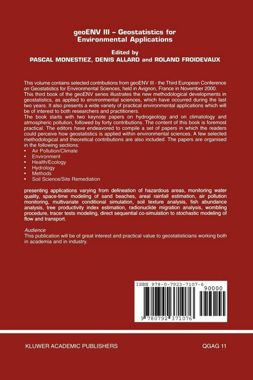 Produktbild: geoENV III &mdash; Geostatistics for Environmental Applications