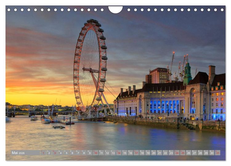 Produktbild: London Sehensw&uuml;rdigkeiten (Wandkalender 2026 DIN A4 quer), CALVENDO Monatskalender