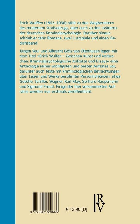 Produktbild: Erich Wulffen &ndash; Zwischen Kunst und Verbrechen