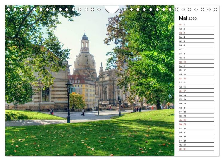Produktbild: Barockstadt Dresden (Wandkalender 2026 DIN A4 quer), CALVENDO Monatskalender